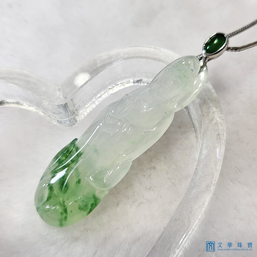 冰玻飄花立姿觀音(已售出)