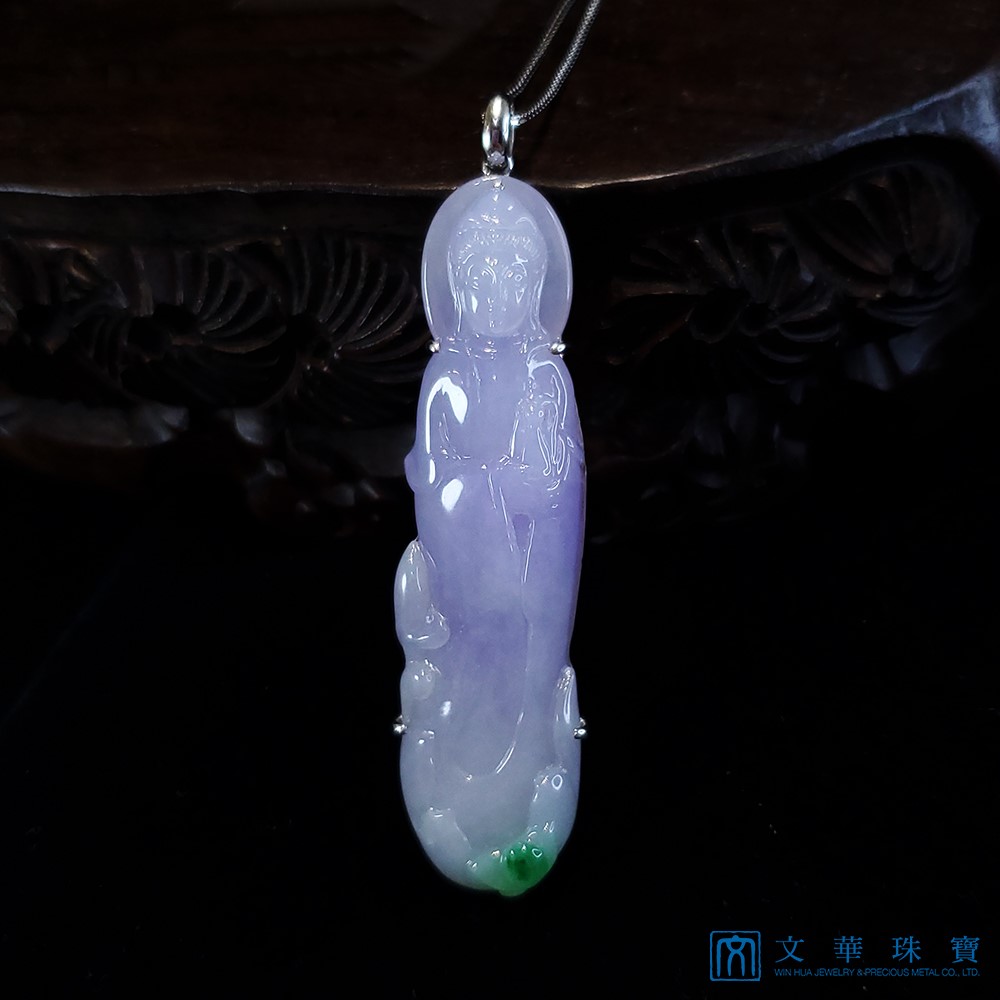 冰種春帶彩觀音玉墜(已售出)