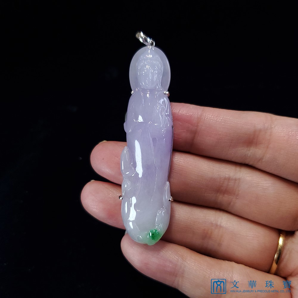 冰種春帶彩觀音玉墜(已售出)