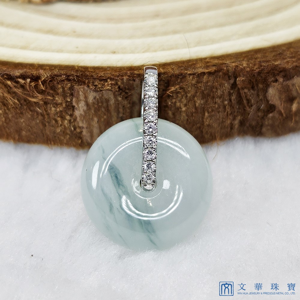 冰糯飄花小平安扣鑽墜 