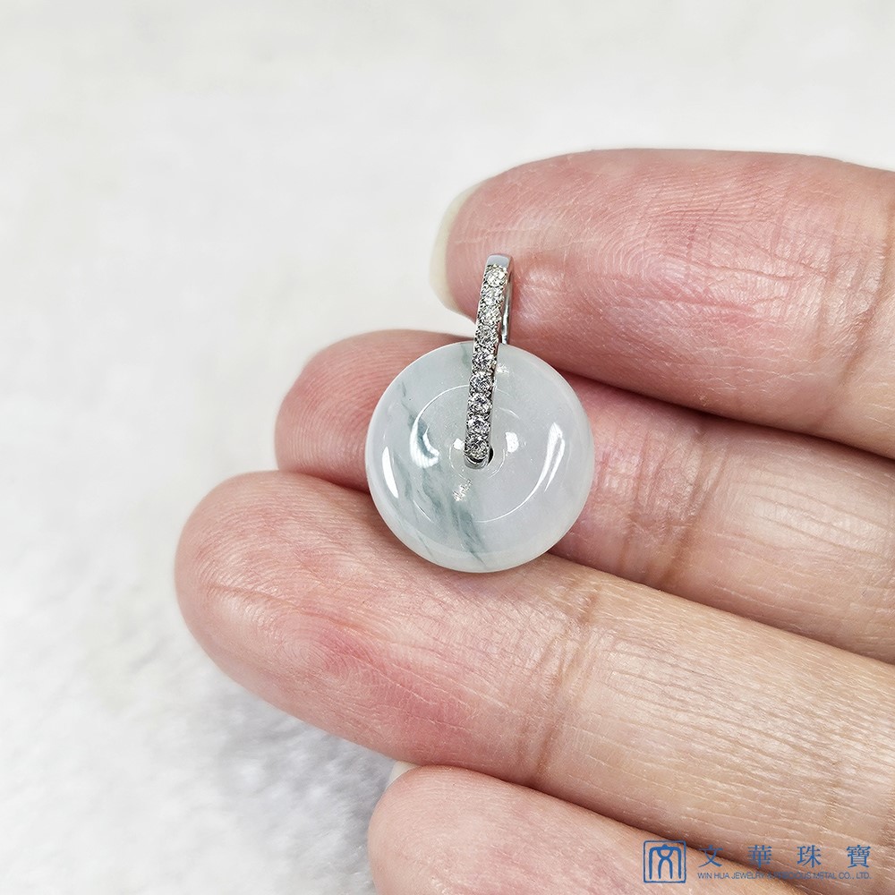 冰糯飄花小平安扣鑽墜 