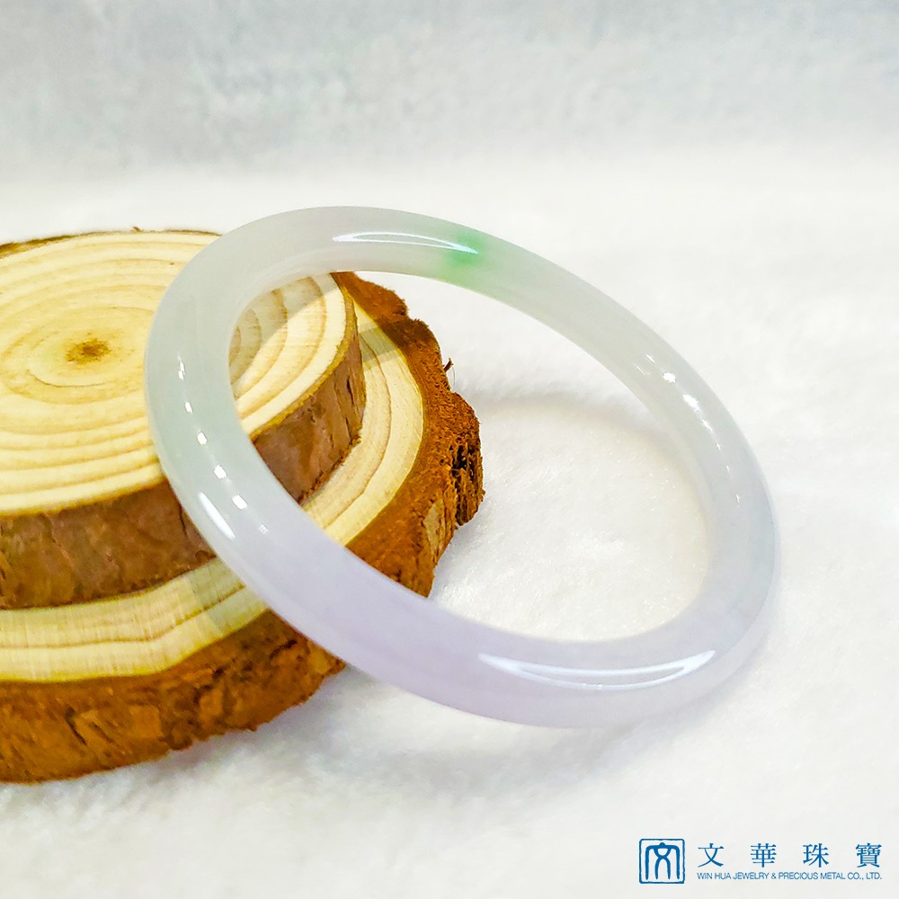 翡翠冰春彩細圓骨鐲 17圍