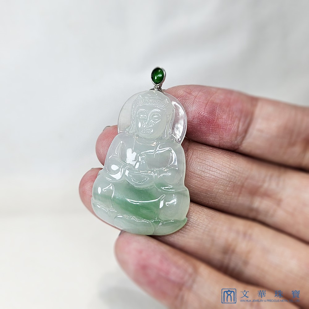 冰種陽綠觀音玉墜 (已售出)