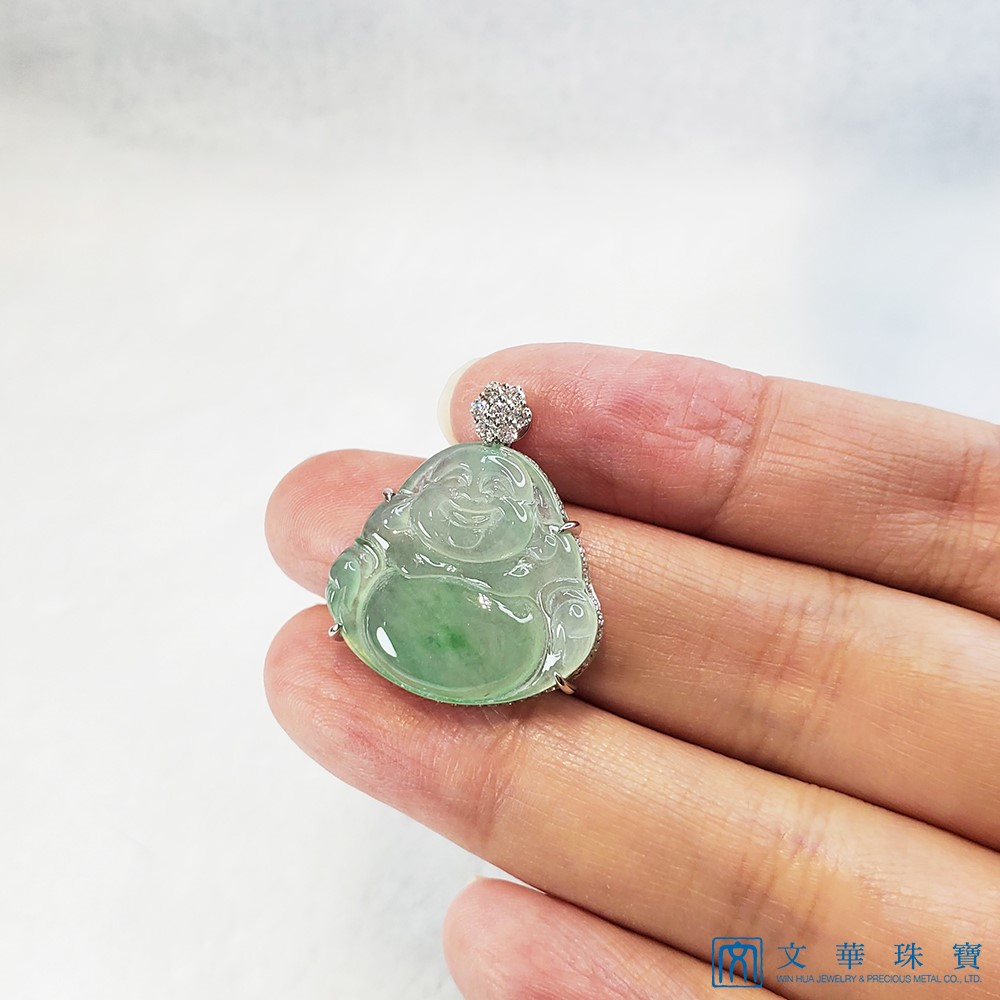 玻璃種芙蓉綠彌勒佛玉墜