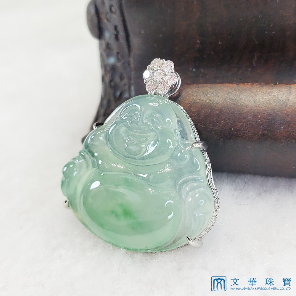 玻璃種芙蓉綠彌勒佛玉墜