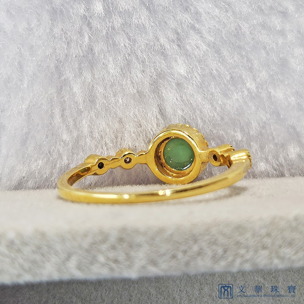 翡翠小綠蛋黃K戒指 國際圍9號(已售出)