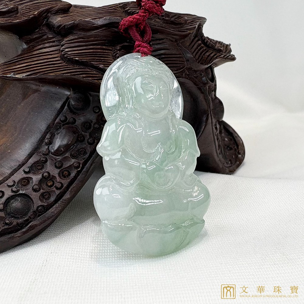 冰糯芙蓉綠寶瓶觀音 贈精美中國繩乙入