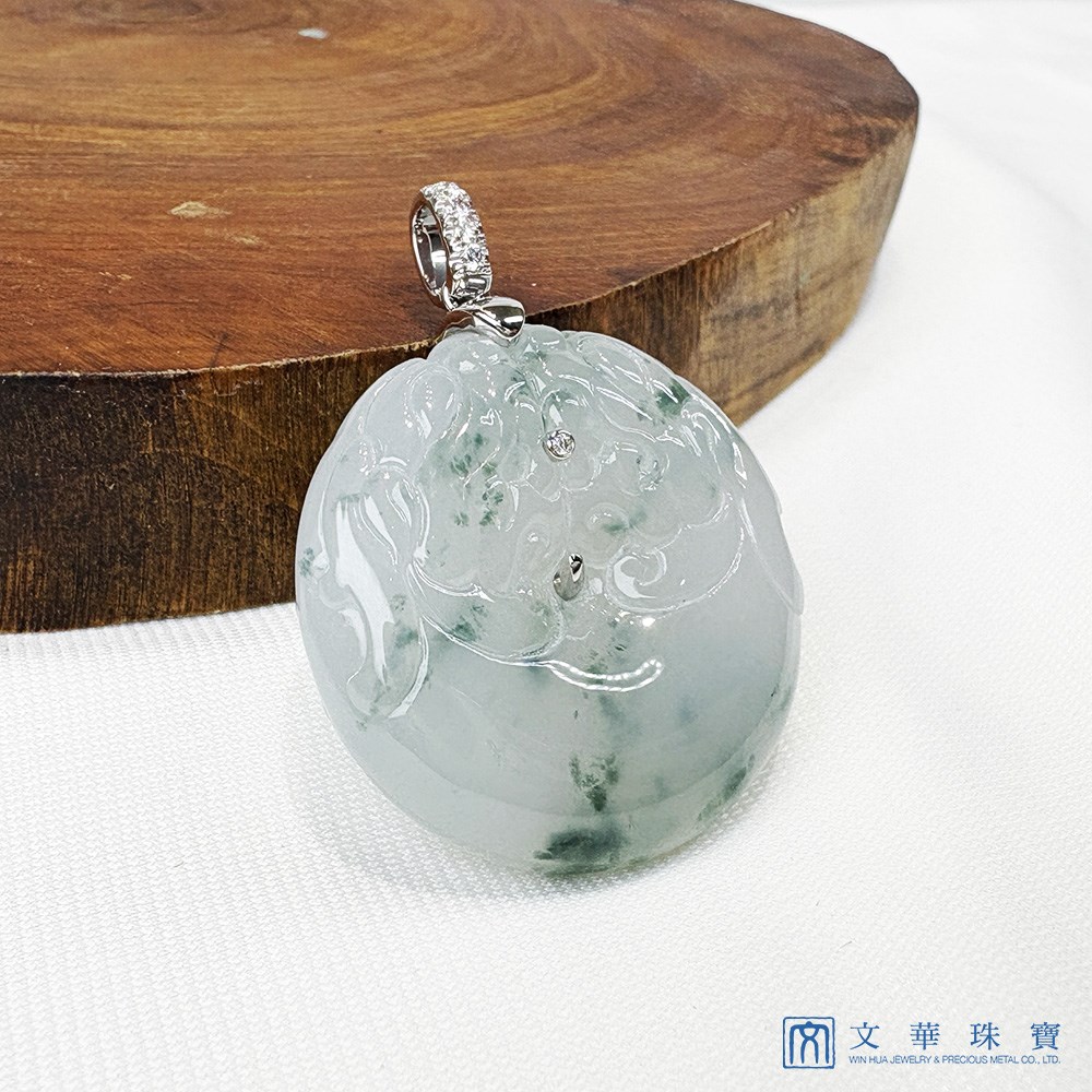 翡翠冰種飄蘭花龍紋平安扣