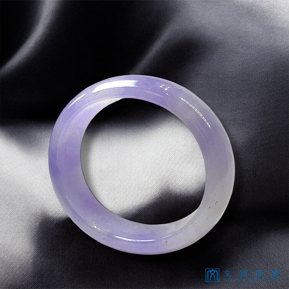 冰種紫羅蘭寬版貴妃鐲 17圍