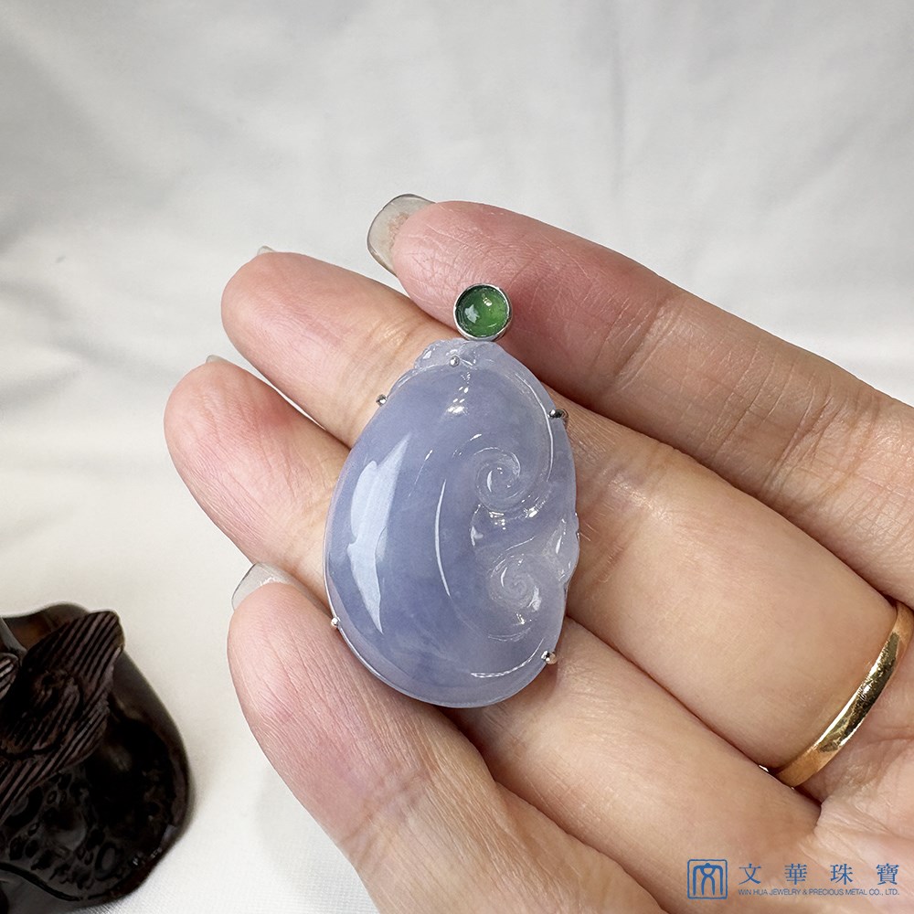 紫羅蘭如意翡翠玉墜
