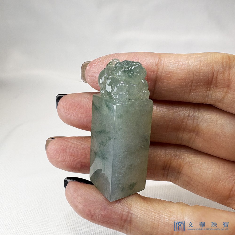 翡翠飄花貔貅方印