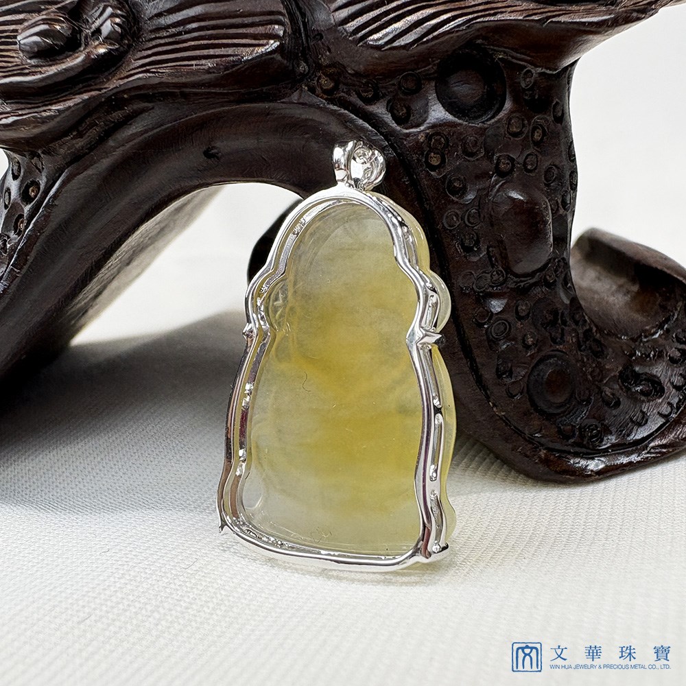 冰種金蜜黃翡財神玉墜
