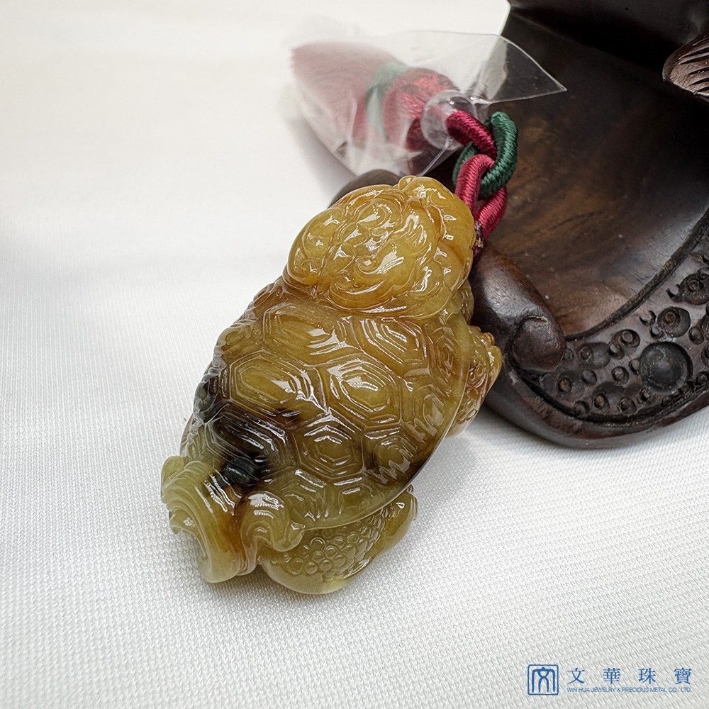 翡翠沉木藏金龍龜擺件 把玩掛飾