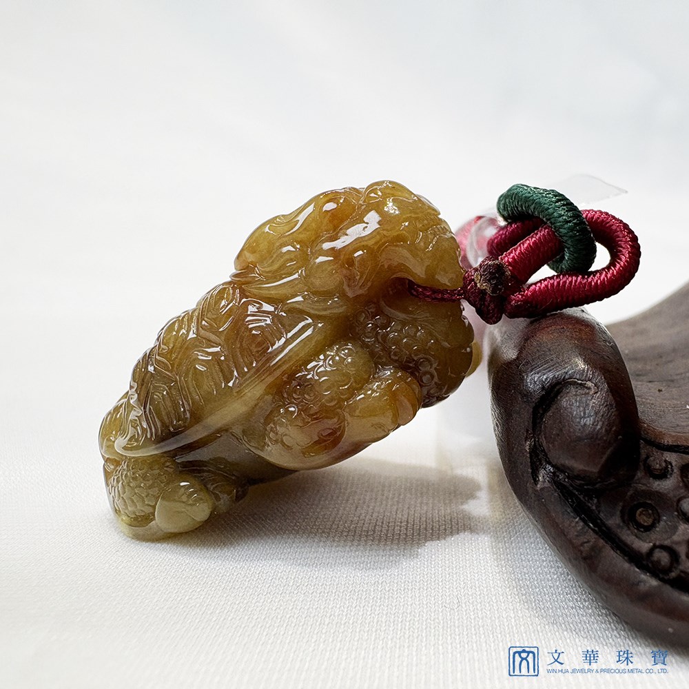 翡翠沉木藏金龍龜擺件 把玩掛飾