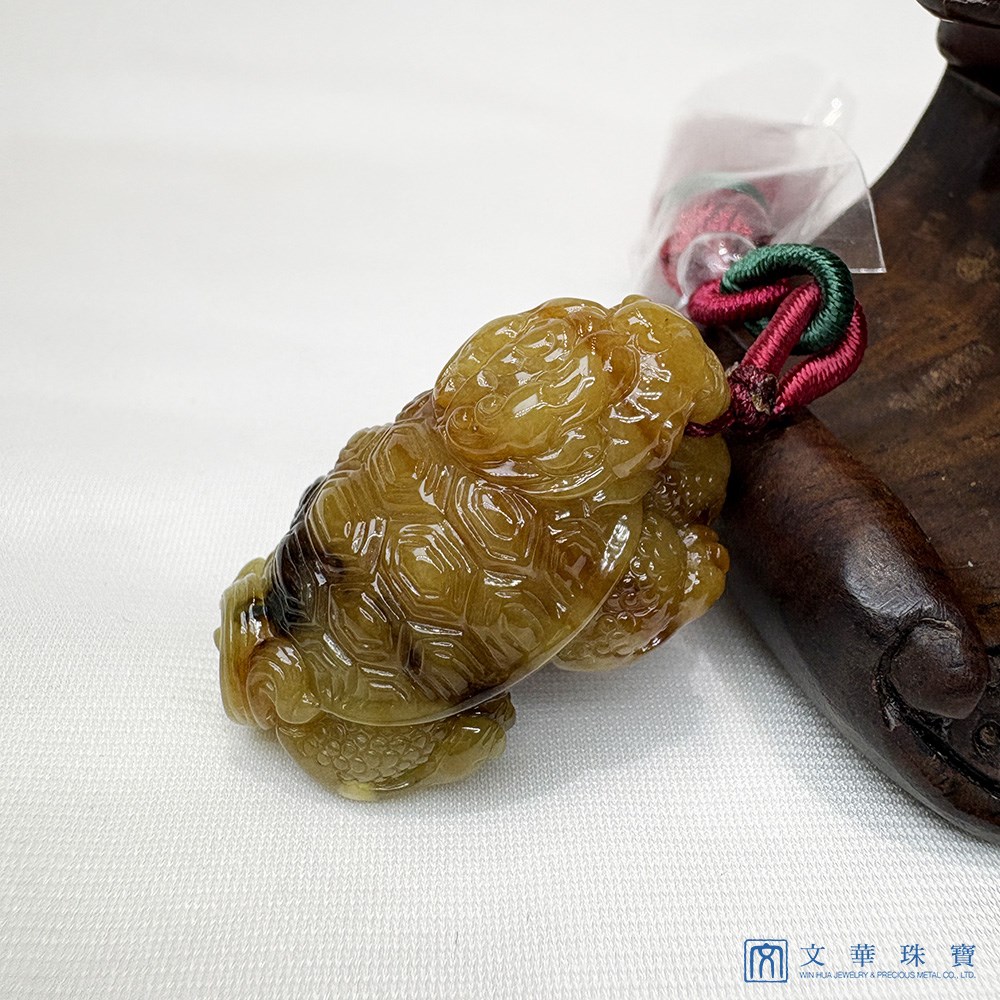 翡翠沉木藏金龍龜擺件 把玩掛飾