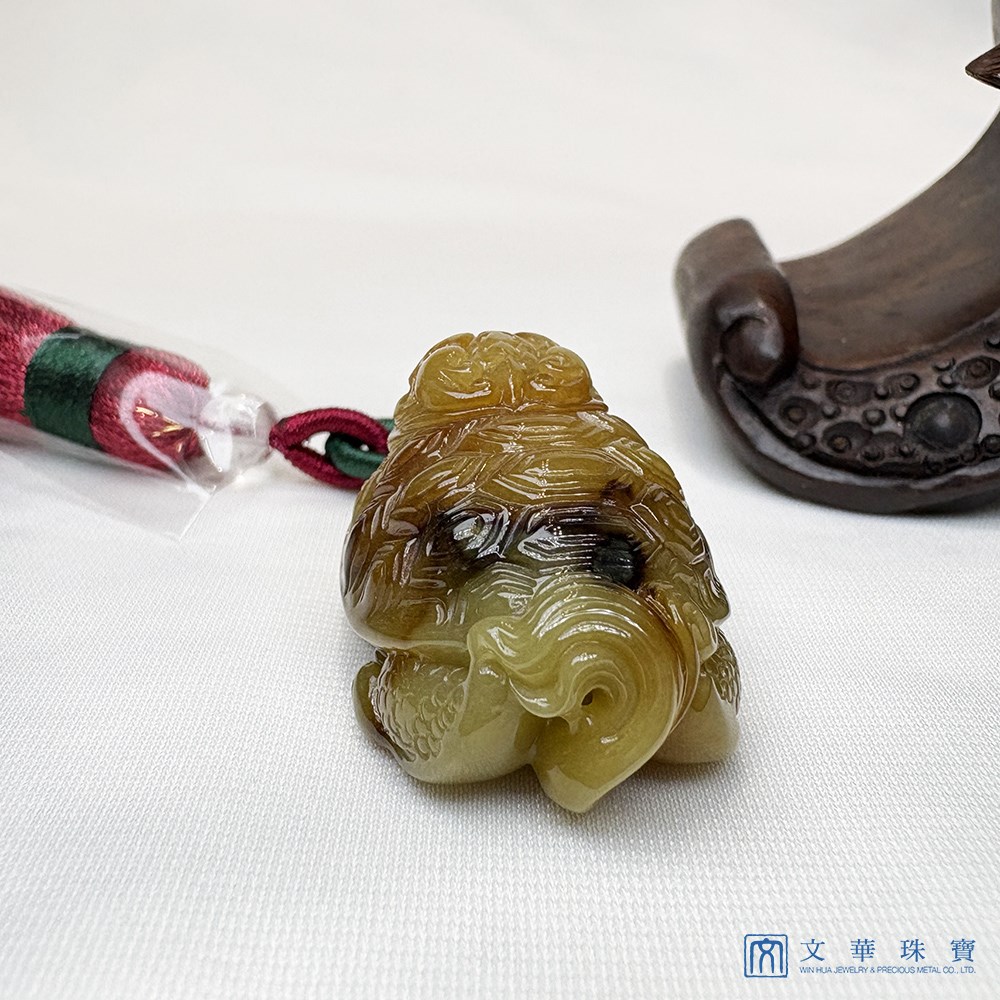 翡翠沉木藏金龍龜擺件 把玩掛飾