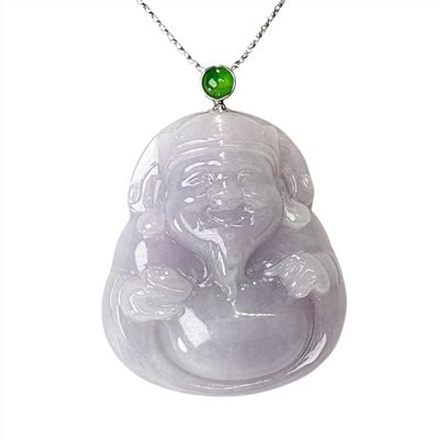 翡翠紫羅蘭財神玉墜