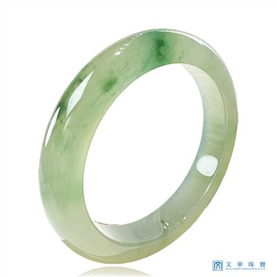 玻璃種飄蘭花翡翠玉鐲 約17.5圍(附中國寶石證書)
